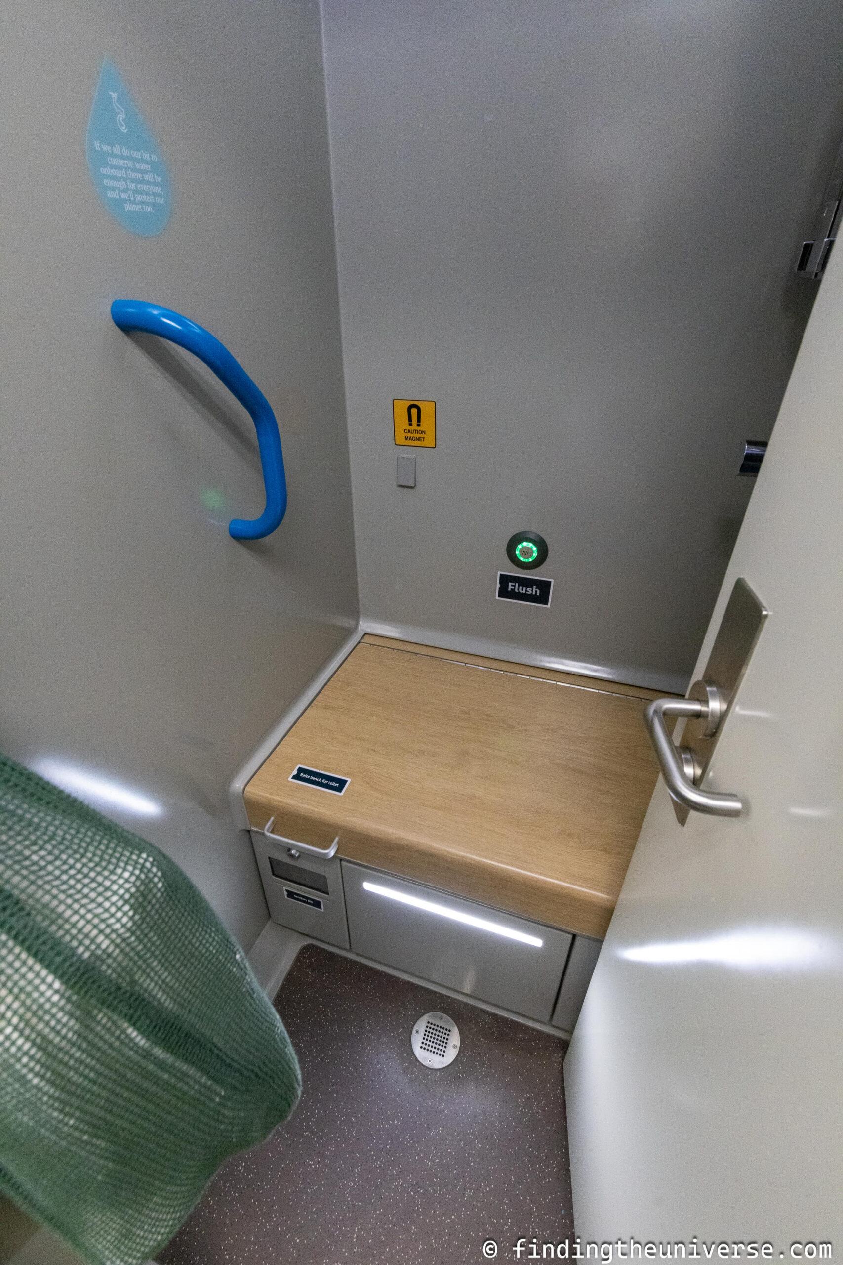 Caledonian Sleeper train in room toilet by Laurence Norah