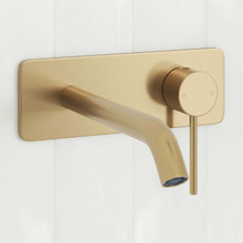 Clovelly Brushed Gold Curved Bath/Basin Wall Mixer Set