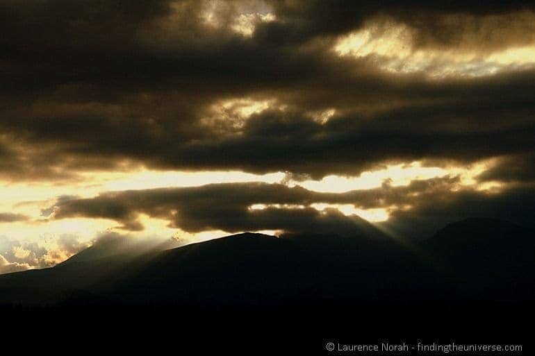 Crepuscular rays over Tongariro National Park Crepuscular rays over Tongariro National Park