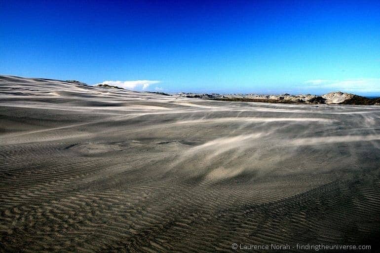 Sand blowing over dunes Sand blowing over dunes