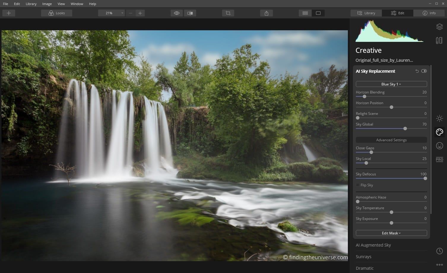 Sky replacement tutorial Step 5c