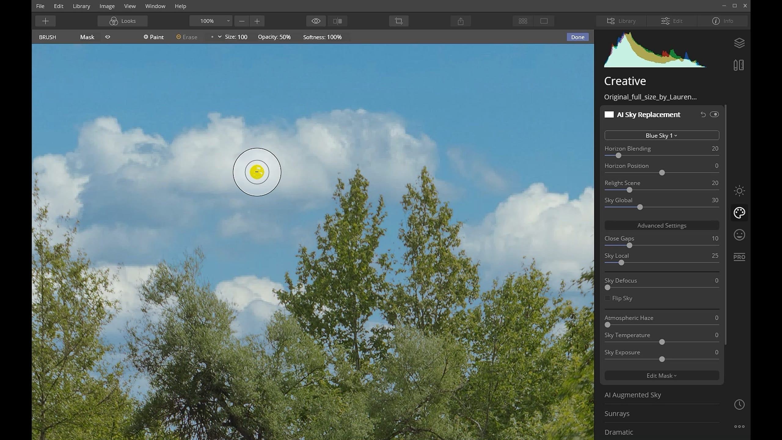 Sky replacement tutorial Step 5h