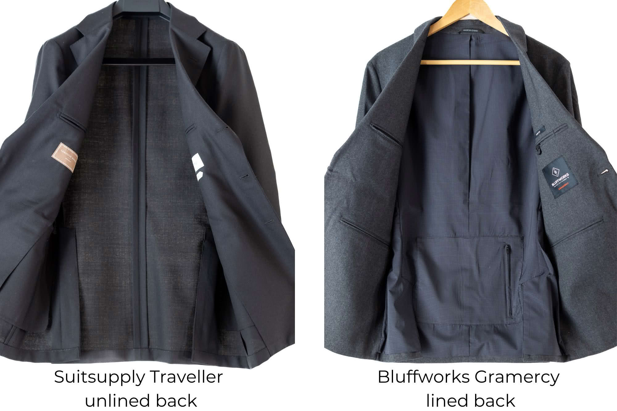 Suit lining comparison