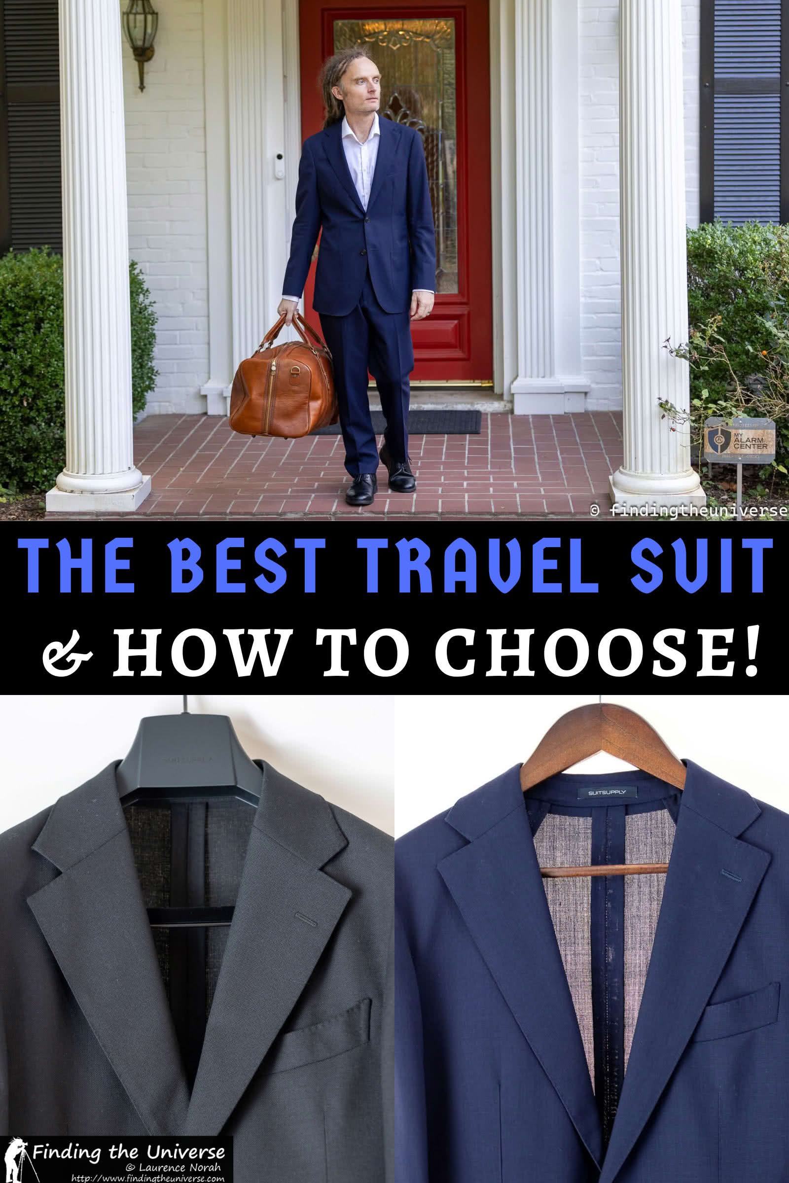 A detailed guide to travel suits for men. What to look for, how to choose a travel suit, and recommended options across a range of budgets